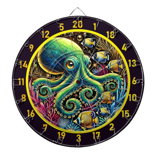 Schaduwgetij Octopus Dartboard Dartbord (Voorkant)