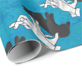 Schaduwkonijn op blauw cadeaupapier (Rol Hoek)