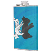 Schaduwkonijn op blauw heupfles (Links)