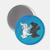 Schaduwkonijn op blauw magneet (Voorkant / Achterkant)