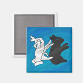Schaduwkonijn op blauw magneet (Voorkant / Achterkant)