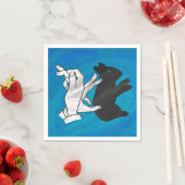 Schaduwkonijn op blauw servetten (Insitu)