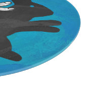 Schaduwkonijn op blauw snijplank (Hoek)