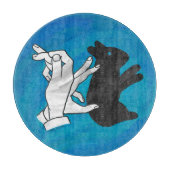 Schaduwkonijn op blauw snijplank (Voorkant)