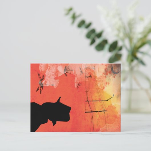 schaduwman briefkaart (Staand voorkant)