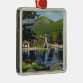 Schaduwmeer Overshot Uitzicht waterwiel Metalen Ornament (Rechts)