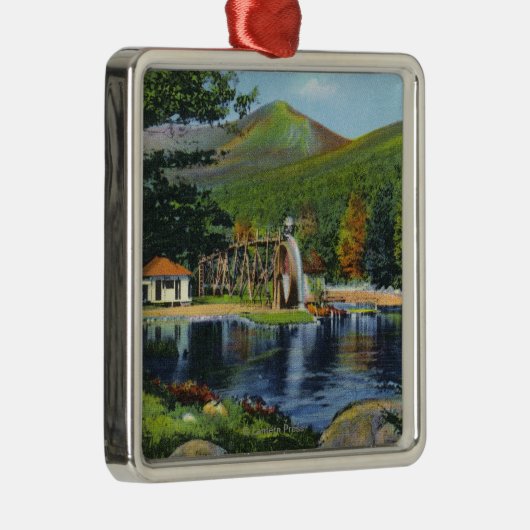 Schaduwmeer Overshot Uitzicht waterwiel Metalen Ornament (Rechts)