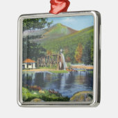 Schaduwmeer Overshot Uitzicht waterwiel Metalen Ornament (Links)