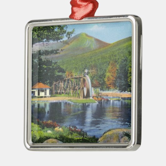 Schaduwmeer Overshot Uitzicht waterwiel Metalen Ornament (Links)