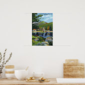 Schaduwmeer Overshot Uitzicht waterwiel Poster (Keuken)