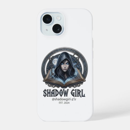 schaduwmeisje iPhone 15 case (Achterkant)