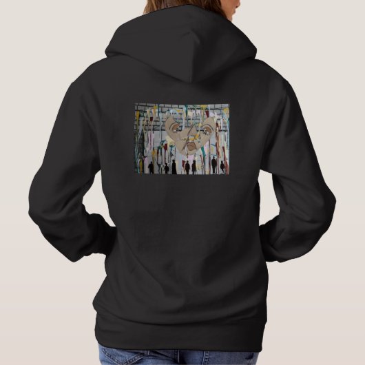 Schaduwmensen Abstracte Kunst Hoodie (Achterkant)