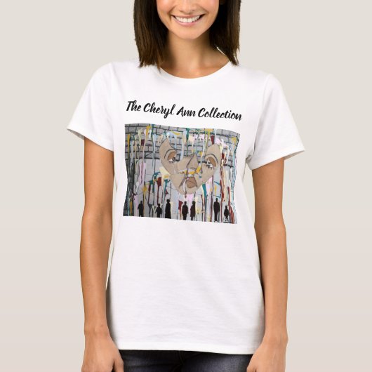 Schaduwmensen, gezicht, abstracte kunst t-shirt (Voorkant)