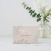 Schaduwpalm Tan en Koraal Shower Informatiekaartje (Staand voorkant)