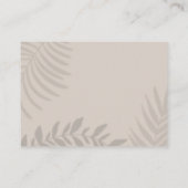 Schaduwpalm Tan en Koraal Shower Informatiekaartje (Achterkant)