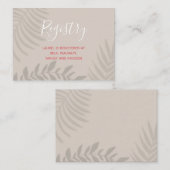 Schaduwpalm Tan en Koraal Shower Informatiekaartje (Voorkant / Achterkant)