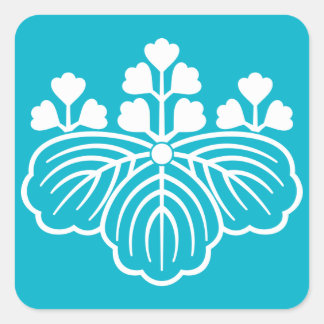 Schaduwpaulownia met 5&3 bloemen vierkante sticker