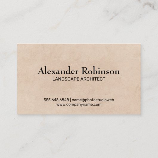 Schaduwrijke bomen en gesneden graslandschap visitekaartje (Achterkant)