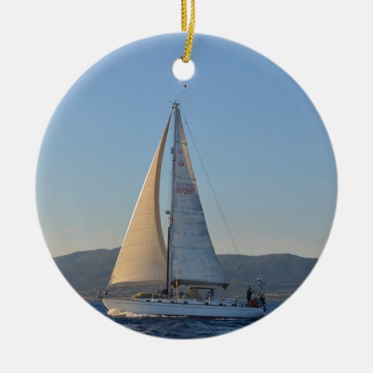 Schaduwrijke dame in de vroege ochtend keramisch ornament (Voorkant)