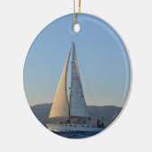 Schaduwrijke dame in de vroege ochtend keramisch ornament (Links)