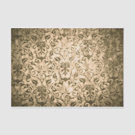 Schaduwrijke en heldere gouden damast naadloos pat tissuepapier (Voorkant)