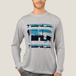 Schaduwrijke helderblauwe zwarte horizontale zuidw Tri-Blend shirt