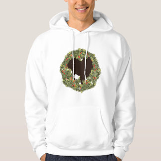 Schaduwsilhouet Pomeranian in een krans Hoodie