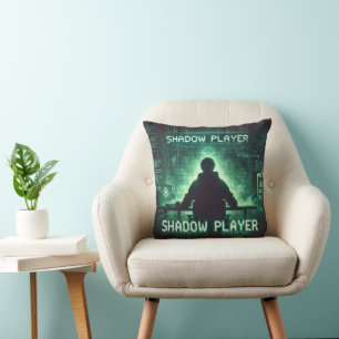 Schaduwspeler – Cyberpunk Gamer Art Kussen