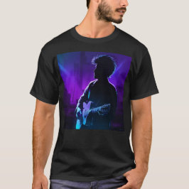 Schaduwspeler – Neon-gitarist in Paars & Blauw Li T-shirt