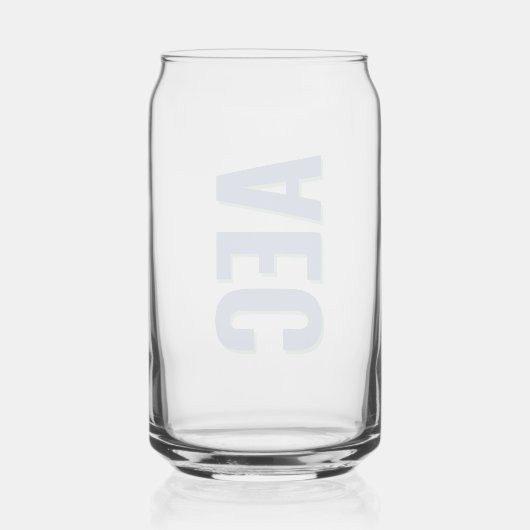 Schaduwtekst Drie Initiaal Modern Monogram Blikvorm Glas (Achterkant)