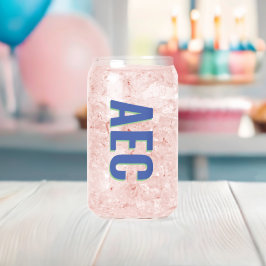 Schaduwtekst Drie Initiaal Modern Monogram Blikvorm Glas