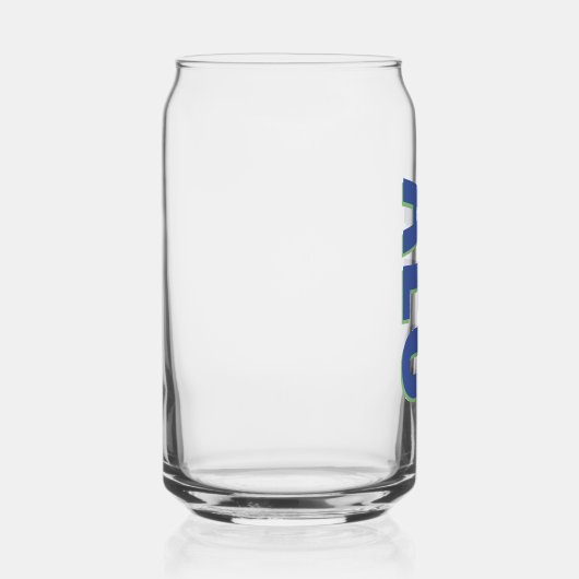 Schaduwtekst Drie Initiaal Modern Monogram Blikvorm Glas (Rechts)