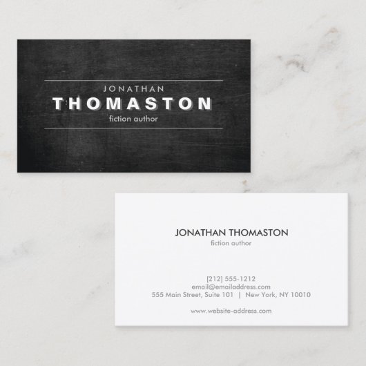  SCHADUWTYPE op Zwart Hout Visitekaartje (Voorkant / Achterkant)