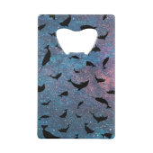 Schaduwvis haai walvis gradiënt kleurrijk sterrens creditkaart flessenopener (Achterkant)