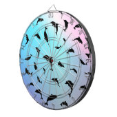 Schaduwvis haai walvis gradiënt kleurrijk sterrens dartbord (Voorkant Rechts)