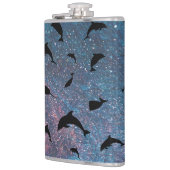 Schaduwvis haai walvis gradiënt kleurrijk sterrens heupfles (Links)