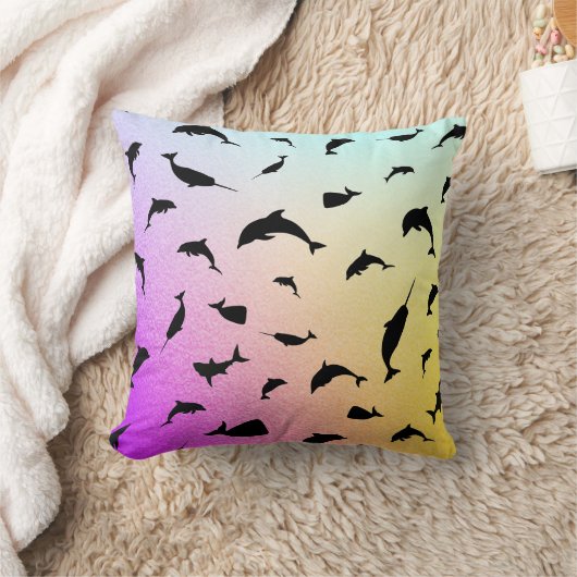 Schaduwvis haai walvis gradiënt kleurrijk sterrens kussen (Deken)