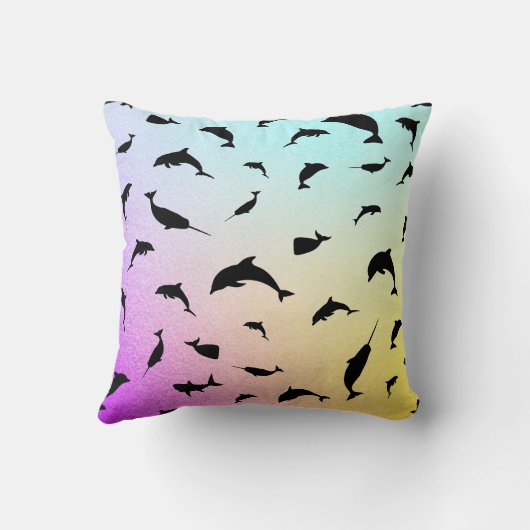 Schaduwvis haai walvis gradiënt kleurrijk sterrens kussen (Achterkant)