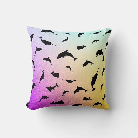 Schaduwvis haai walvis gradiënt kleurrijk sterrens kussen (Voorkant)