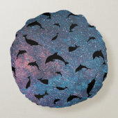 Schaduwvis haai walvis gradiënt kleurrijk sterrens rond kussen (Achterkant)