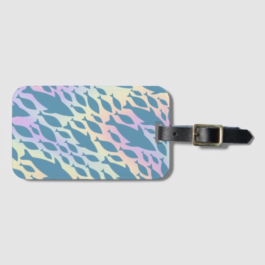 Schaduwvis Haai Walvis op gradiënt melkwegstelsel Bagagelabel (Voorkant (horizontaal))