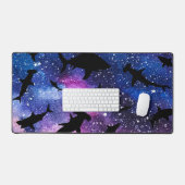 Schaduwvis haai walvis op gradiënt melkwegstelsel bureaumat (Keyboard & Muis)