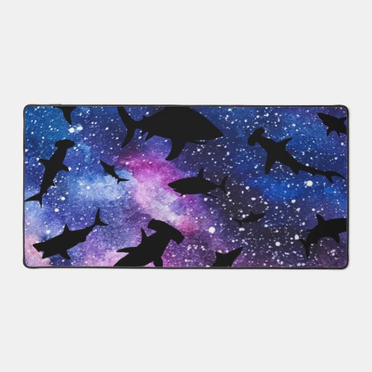 Schaduwvis haai walvis op gradiënt melkwegstelsel bureaumat (Voorkant)