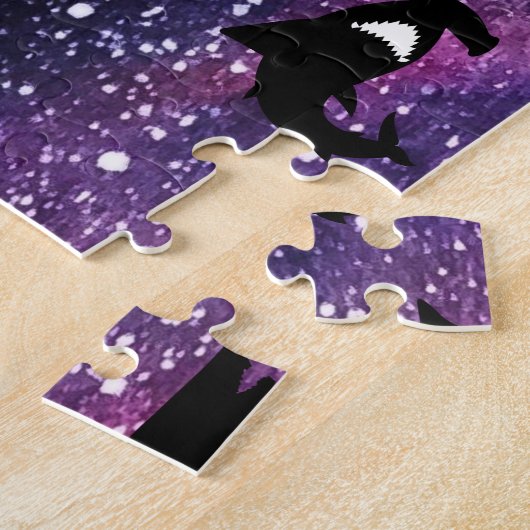 Schaduwvis haai walvis op gradiënt melkwegstelsel legpuzzel (Zijkant)