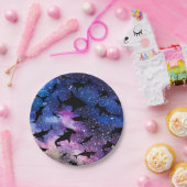 Schaduwvis haai walvis op gradiënt melkwegstelsel  papieren bordje (Feest)