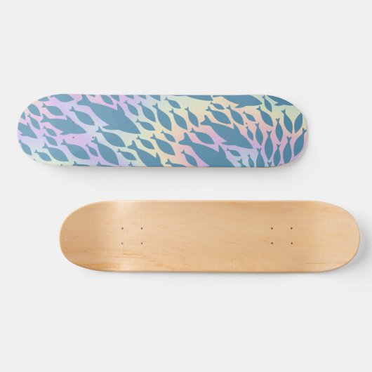 Schaduwvis Haai Walvis op gradiënt melkwegstelsel Persoonlijk Skateboard (Horizontaal)