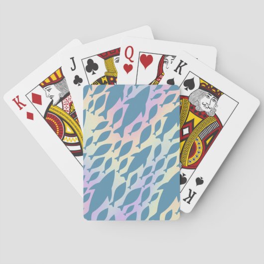 Schaduwvis Haai Walvis op gradiënt melkwegstelsel Pokerkaarten (Achterkant)