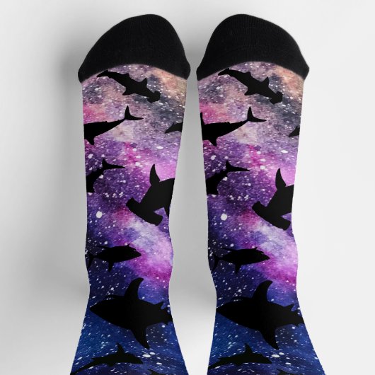Schaduwvis haai walvis op gradiënt melkwegstelsel sokken (Top)