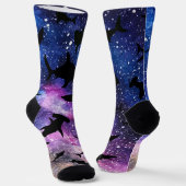 Schaduwvis haai walvis op gradiënt melkwegstelsel  sokken (Gebogen)