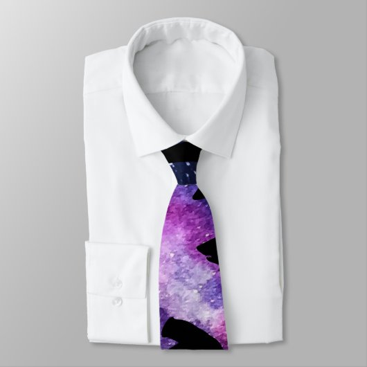 Schaduwvis haai walvis op gradiënt melkwegstelsel  stropdas (Gebonden)